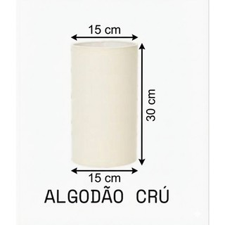 Cúpula para Abajur Mesa de Cabeceira 15x15x30  em Tecido para Abajur de Mesa e Luminárias em tecido