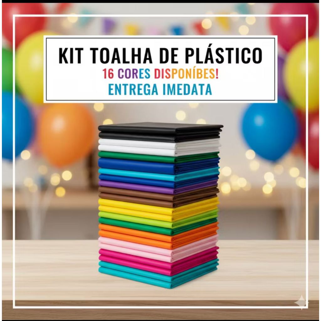 Kit com 10 Toalhas de Mesa Plástico 70x70 cm Descartável para Festas, chá Eventos e Casamentos