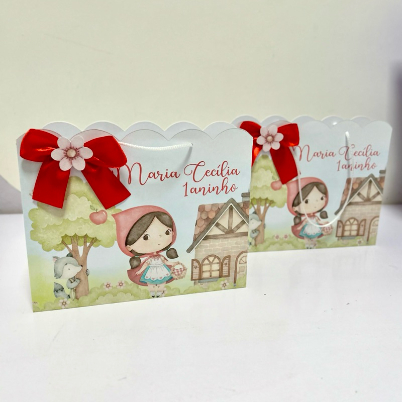 kit Sacolinha Personalizada no tema Chapeuzinho Vermelha/lembrancinha personalizada/aniversario/festa