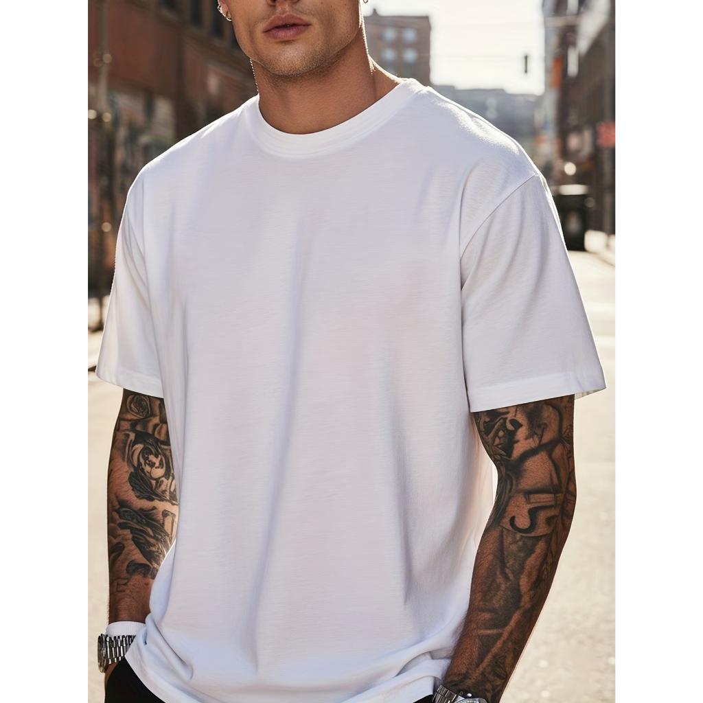 •	Camiseta Masculina Lisa Básica Premium Para o Dia a Dia Lisa Estilo Clean em Oferta na Shopee