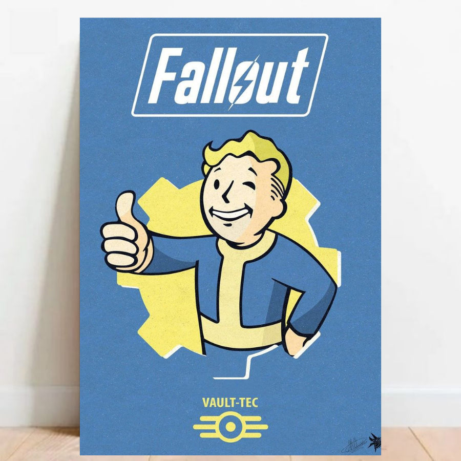 Quadro placa Decorativa game geek Fallout 76 4 rpg fps videos games 04