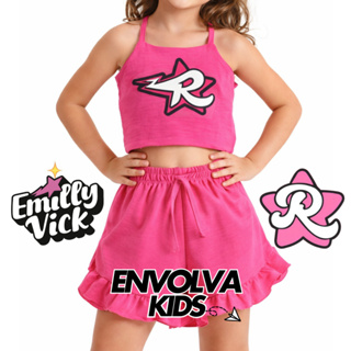 Conjunto Emilly Vick Rosa Infantil Menina 100% Algodão em Oferta na Shopee