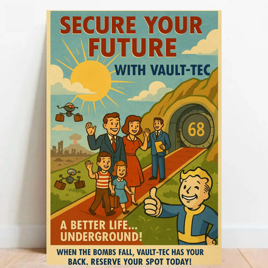 Quadro placa Decorativa game geek Fallout 76 4 rpg fps videos games 09