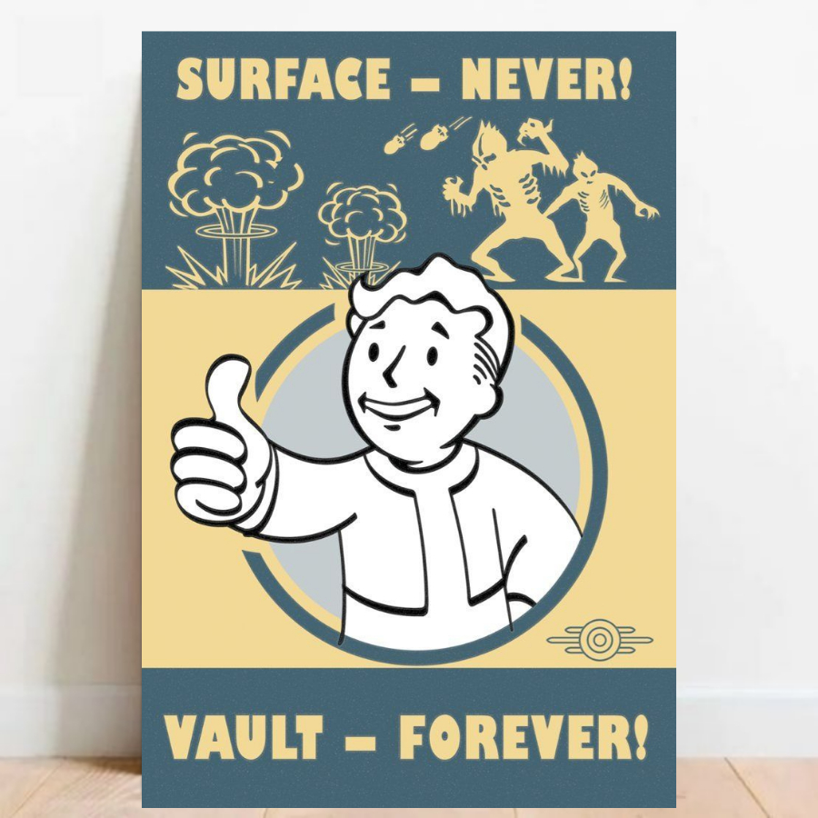 Quadro placa Decorativa game geek Fallout 76 4 rpg fps videos games 07