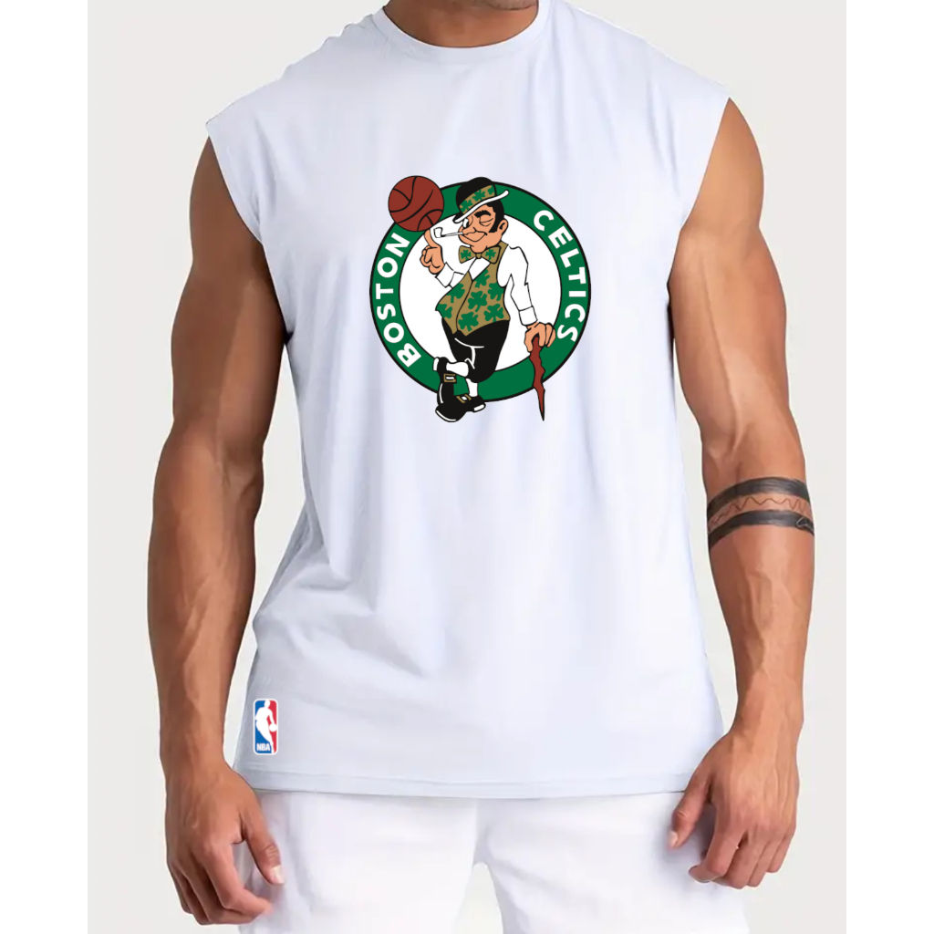 Regata Oversized Masculina Boston Streetwear Treino Academia NBA Estampada Basquete Machão Unissex