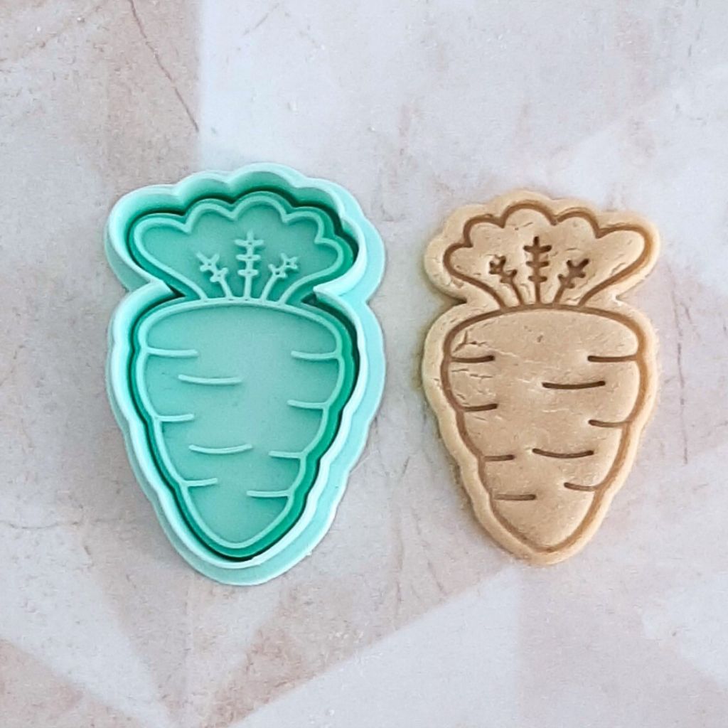 Cortador de Biscoito e Carimbo Cenoura de Coelho - Pascoa