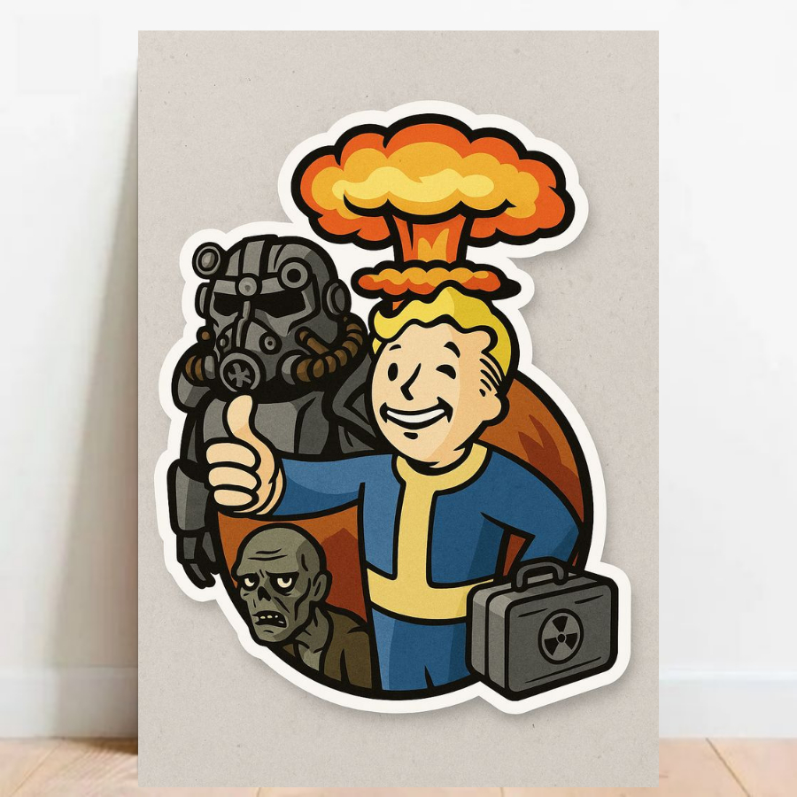 Quadro placa Decorativa game geek Fallout 76 4 rpg fps videos games 012