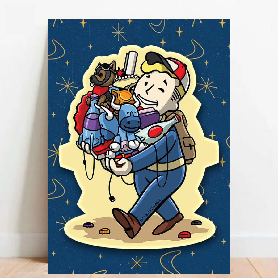Quadro placa Decorativa game geek Fallout 76 4 rpg fps videos games 015