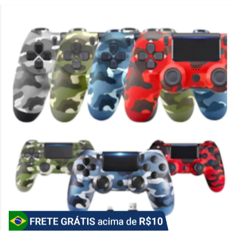 Controle Sem Fio Camuflado para P-S-4 com Cabo de Carregamento e Recursos Avançados LUIZA em Oferta na Shopee