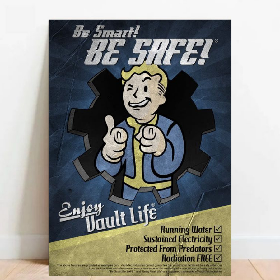 Quadro placa Decorativa game geek Fallout 76 4 rpg fps videos games 017