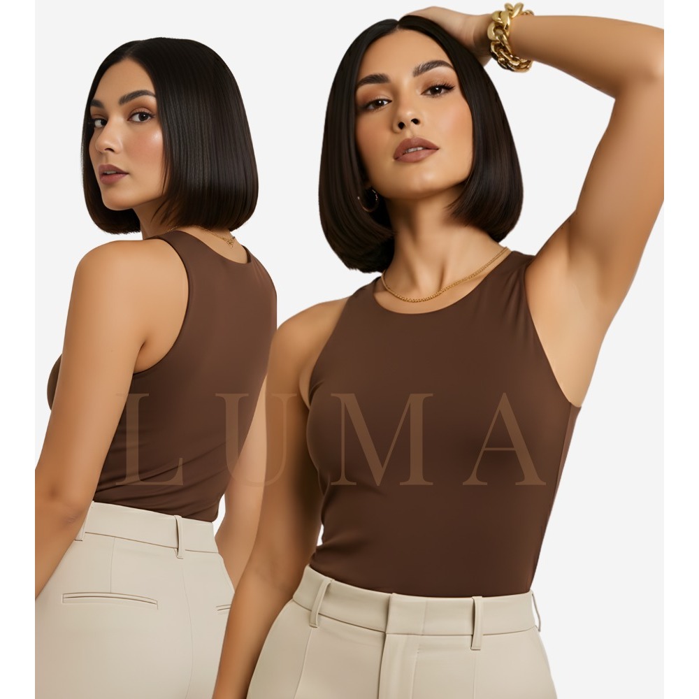 Regata Casual Basica Suplex Premium Duplo forro frente e costa Blusa Feminina Blogueira Tendencia Verão Copa 2026