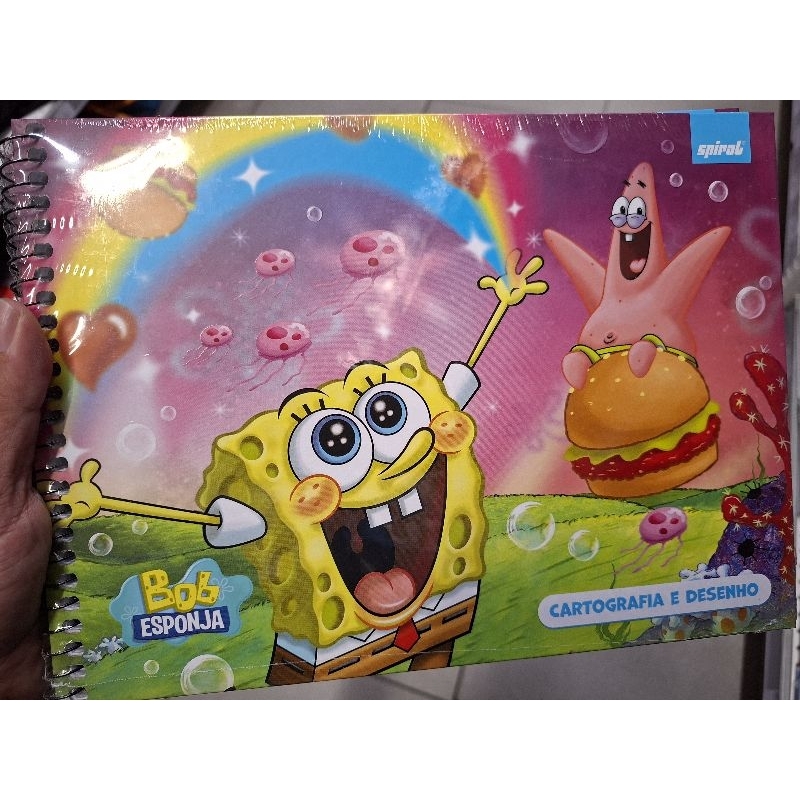Caderno de desenho Bob Esponja 48 fls - antigo vintage raro