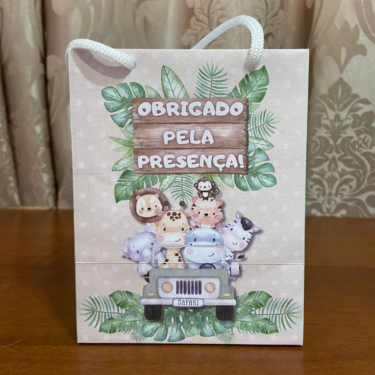 Sacolinha Surpresa Personalizada Festa Infantil Safari Lembrancinha Aniversário Todos os temas