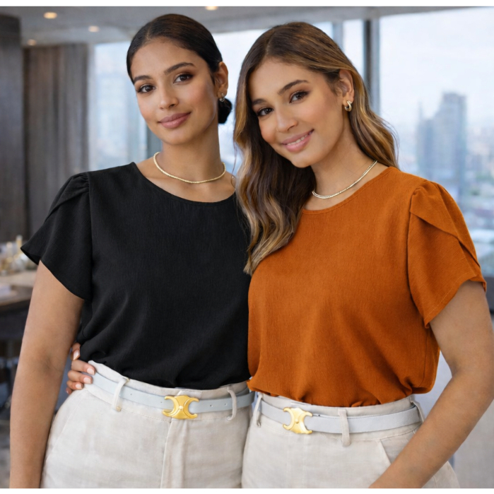 Kit 2 Blusas Feminina Lisa Manga Curta Confortável Moderna Ideal para Trabalho e Dia a Dia em Oferta na Shopee