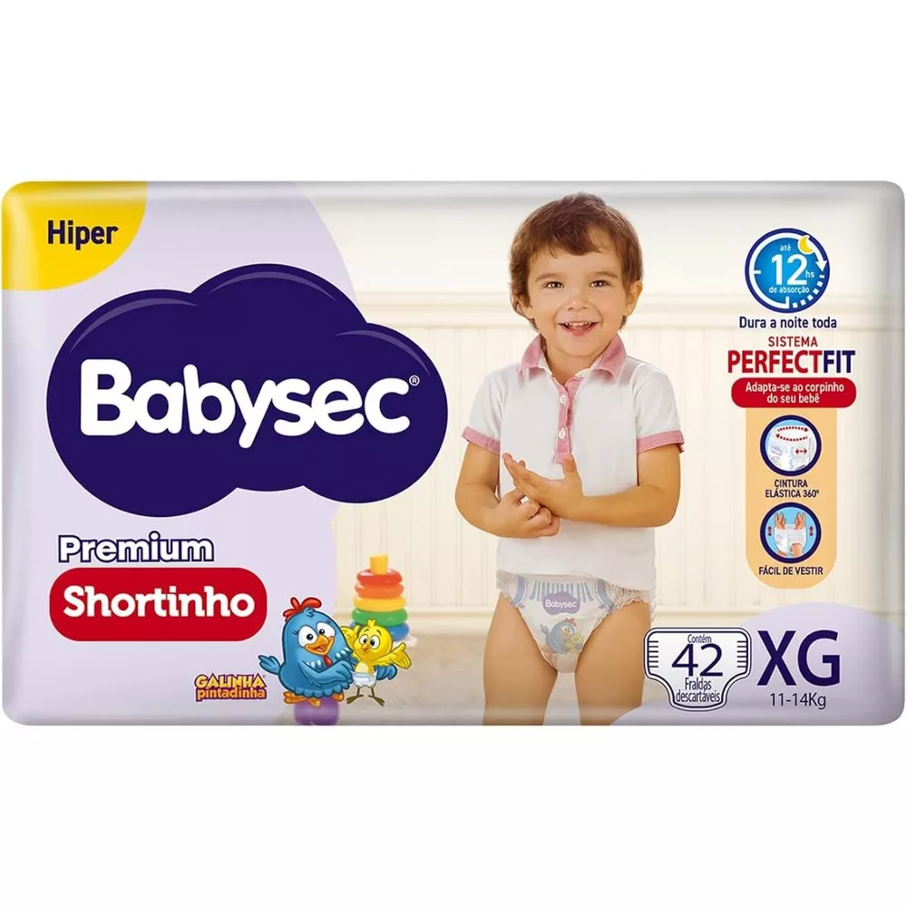 Fraldas Babysec Premium Shortinho Xg42 Hiper