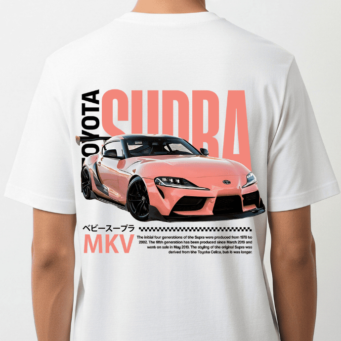 Camisa Toyota Supra MK5 A90 Algodão Fio 30.1 Camisa Estampa Digital