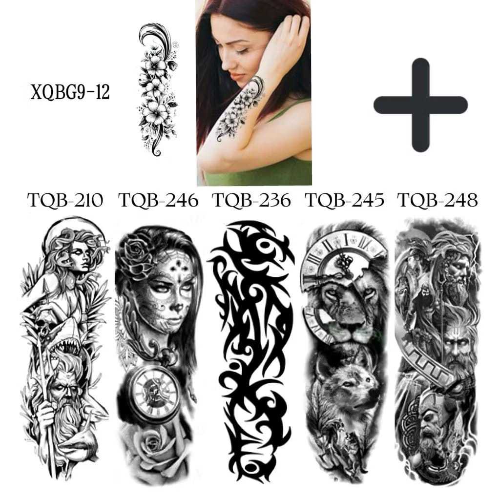 KIT 2 Tattoo Fake a Prova D'água Unisex Realistas 3D Festa Social Verão Praia Masculino Feminina-Tatuagem Temporária em Oferta na Shopee