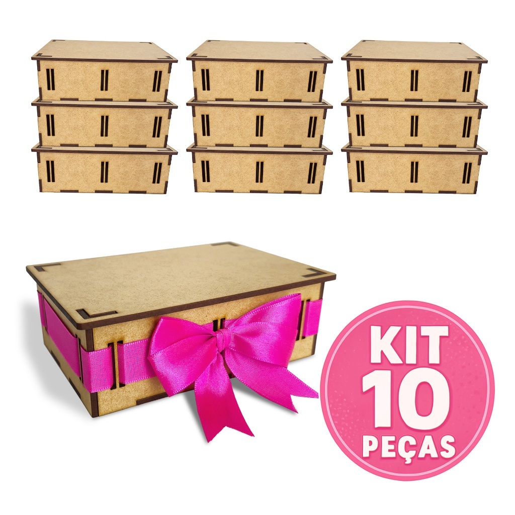 Kit Caixas passa fita 10x15x5 Festa Casamento 15 Anos Festa Convite Lembrança Chá de Bebê Revelação