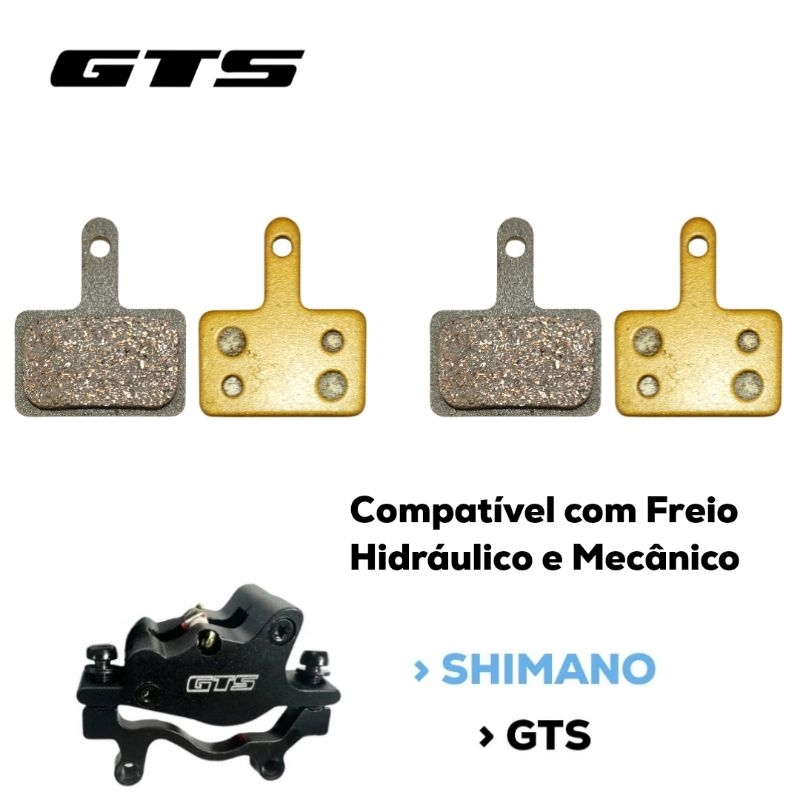 Pastilha de Freio A Disco Gts tipo Shimano Para Freio Hidráulico e Mecânico Mtb