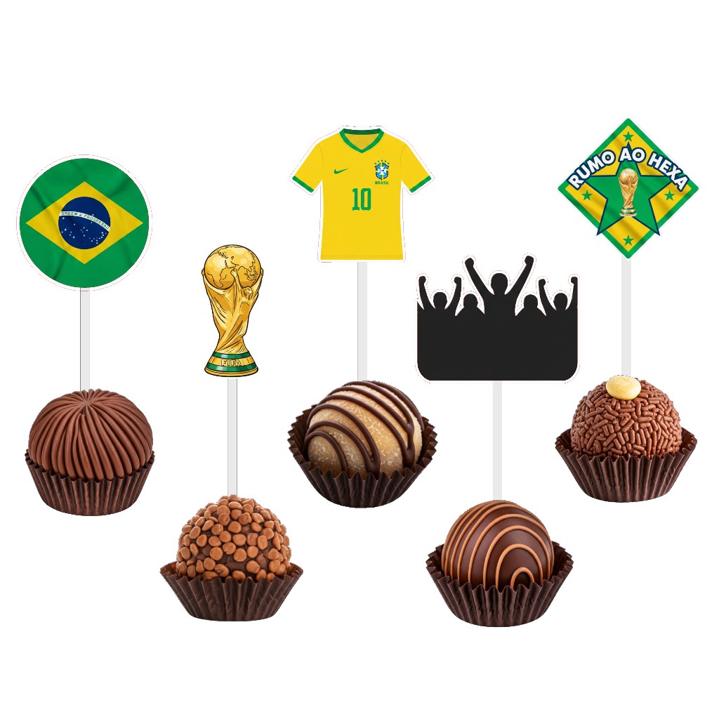 Kit com 35 ou mais tags/topper para docinhos - tema: Copa do Mundo em Oferta na Shopee