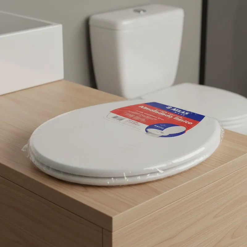 Tampa Assento Vaso Sanitário Oval Almofadado Básico Atlas - BRANCO
