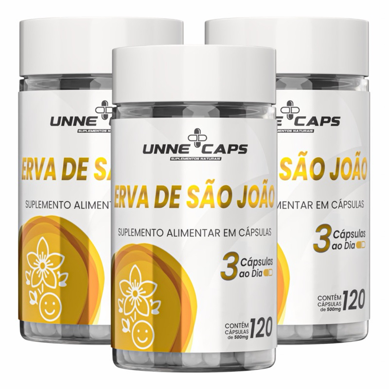 Erva de São João 500mg 120 Cápsulas | Suplemento Natural | Unne Caps
