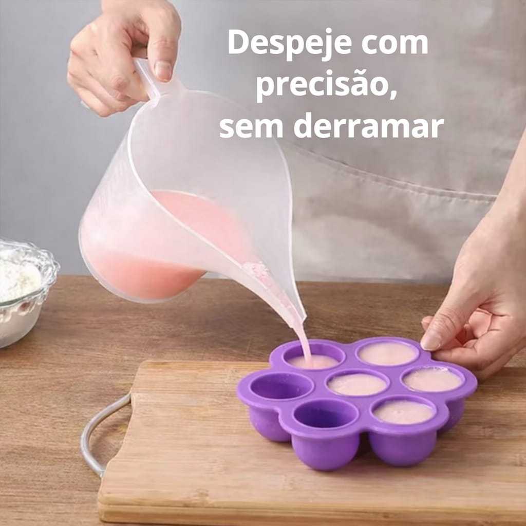 Jarra Dosadora 800 ml Bico Longo Para Massa Panqueca Cupcake Funil Cozinha Sem Derramar
