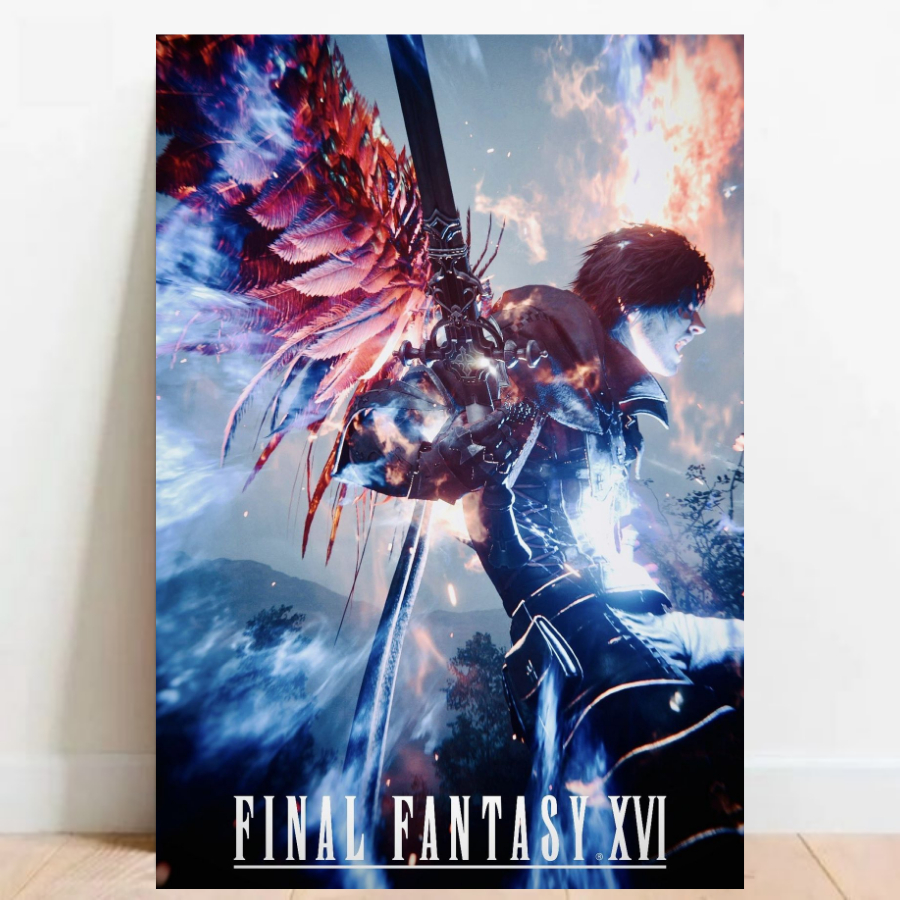 Quadro Placa decorativa geek Final Fantasy XVI RPG aventura Game video game a2 60x40cm 03