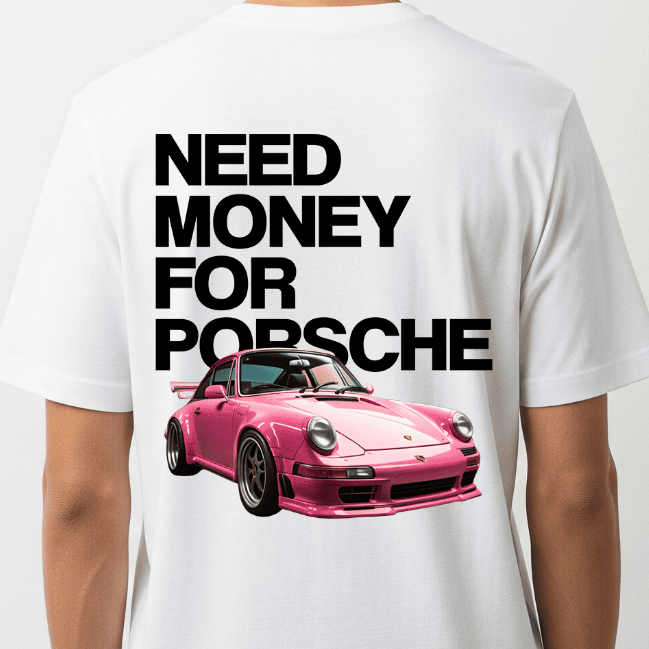 Camiseta masculina de algodão casual com estampa Porsche 911 Clássico Vintage 100% Algodão Retrô