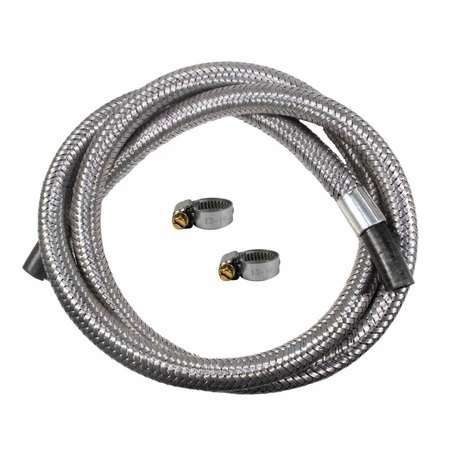 Mangueira Flexível Trançado Gás Até 3 Metros Aço 300psi Botijão 13kg Acompanha 2 Abraçadeiras