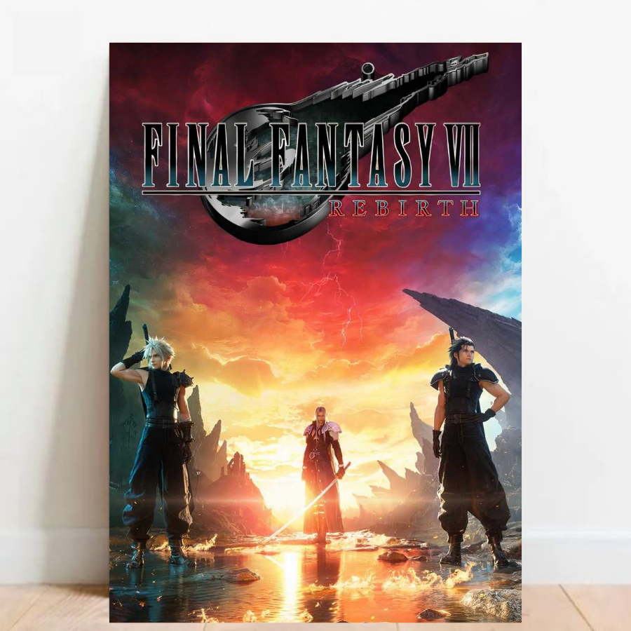 Quadro Placa decorativa geek Final Fantasy VII RPG aventura Game video game a2 60x40cm 011
