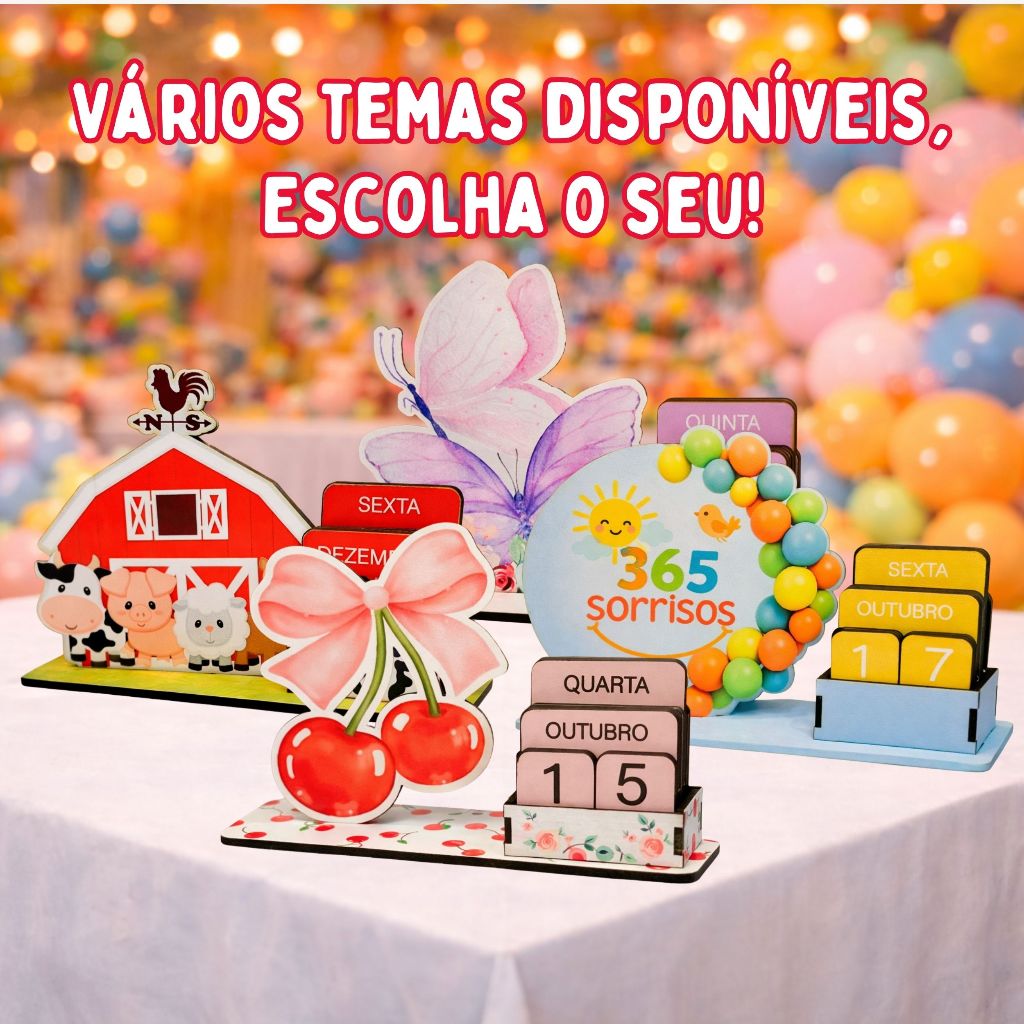 Calendário Permanente Disney 50 Anos em MDF | Centro de Mesa Criativo | Decoração de Festa ou Casa