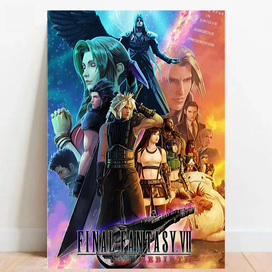 Quadro Placa decorativa geek Final Fantasy VII RPG aventura Game video game a2 60x40cm 019