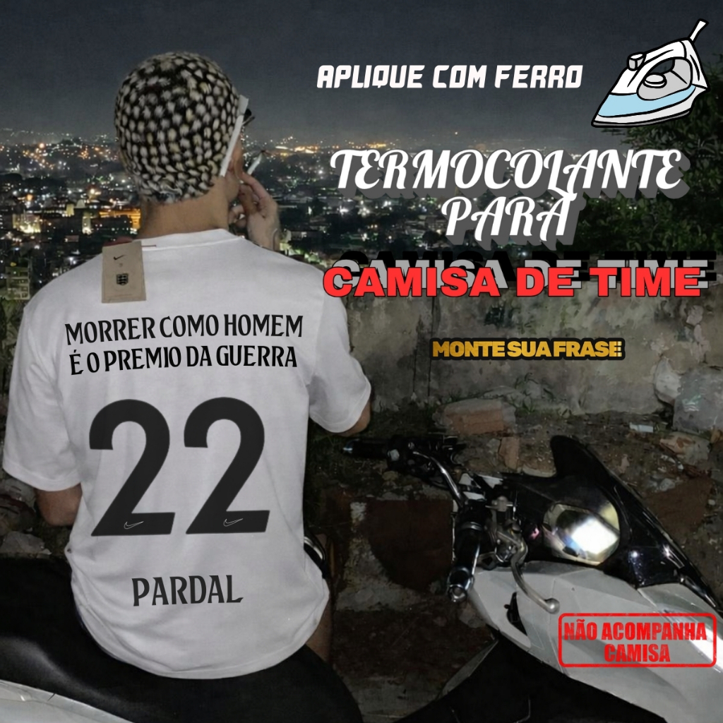 FRASES EM DTF PARA CAMISA DE TIME
