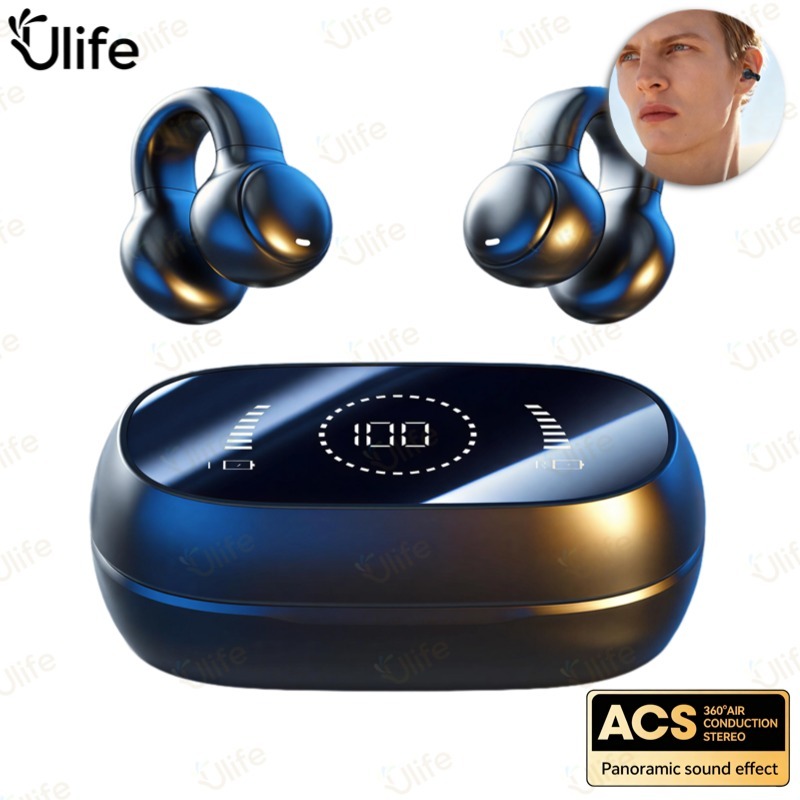Fone de ouvido de condução óssea com clipe de ouvido sem fio, Fone de Ouvido Bluetooth sem fio-UF em Oferta na Shopee
