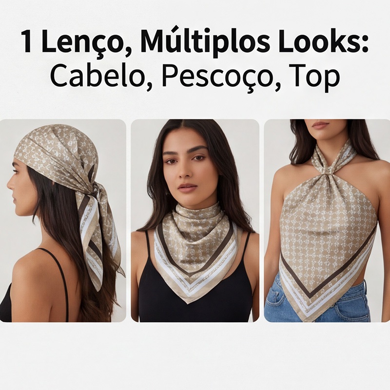 Lenço Feminino de Cetim 90x90cm 10 em 1 Cropped Turbante Bandana Véu Canga e Mais em Oferta na Shopee