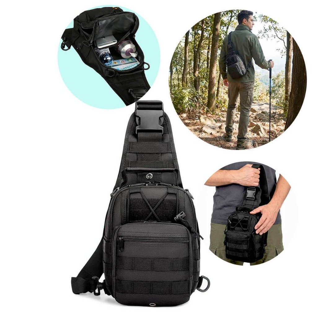 Mochila Militar Tática Oxford 7 Litros Bolsa de Ombro Resistente Compacta Para Camping Viagem Pesca