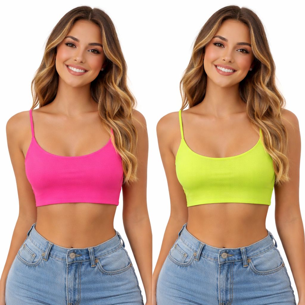 Cropped TOP Carnaval neon Feminino Regata Suplex com Alça Fina – Tecido Confortável | Forro Duplo | P, M G e GG