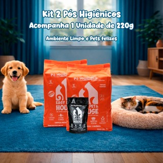 Kit 2 Pó Higiênico + 220g Eliminador de Odores para Cachorro e Gato 1kg - Easy Pet & House em Oferta na Shopee