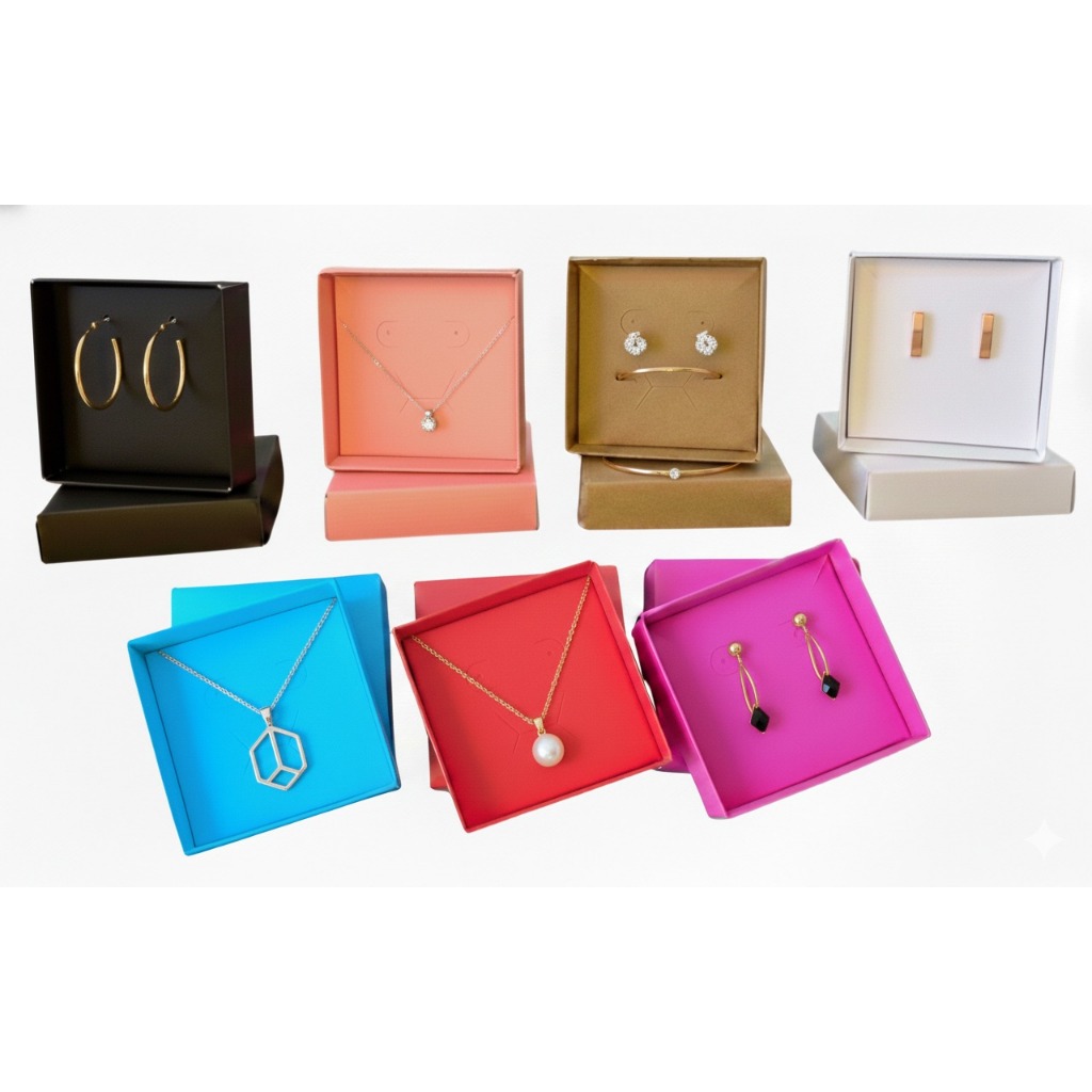 50 un. Caixinha papel cor PRETA, BRANCA, ROSÊ, PINK, VERMELHA, KRAFT, TURQUESA... bijus joias em Oferta na Shopee