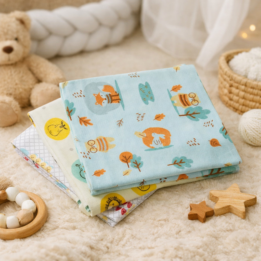 kit 3/6/9 Cuiero Flanelado Bebê 100% algodão manta charutinho confortável