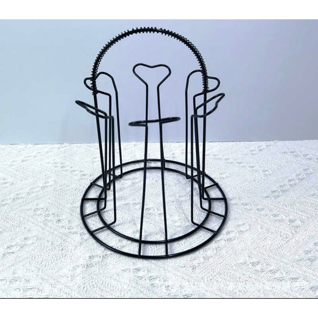 Escorredor Porta Copo 6 Lugares Aço Aramado Preto Black em Oferta na Shopee