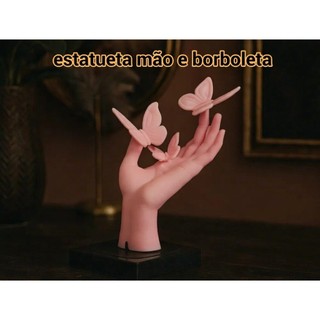 🦋✋ ESCULTURA MÃO BORBOLETA • DECORATIVA • 15CM • ARTE MODERNA • COLECIONÁVEL