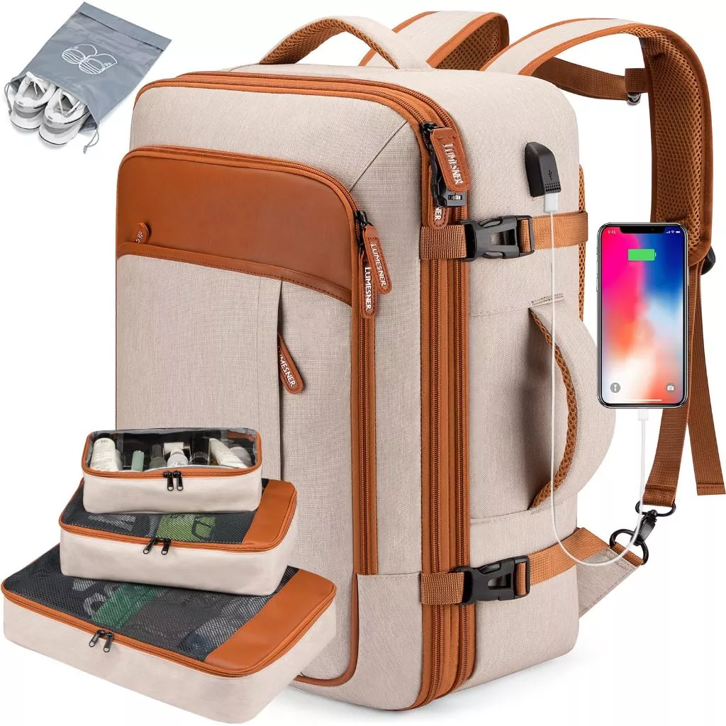Mochila De Viagem 4 Em 1 Grande Mochila  E Feminina À Prova D'água Reforçada Expansível — imagem 1