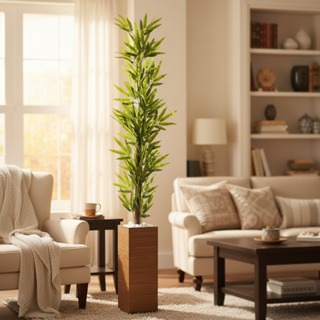 Planta Artificial Bambu Mosso da Sorte Decoração Escritorio Casa Sala Com Vaso E Pedras Brancas em Oferta na Shopee
