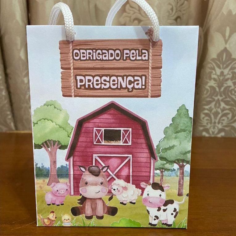 Sacolinha Surpresa Personalizada Festa Infantil Fazendinha Menina Lembrancinha Aniversário • Todos os temas