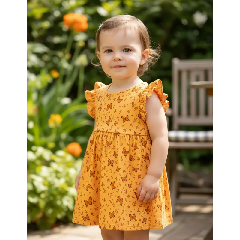 Vestido Infantil Vestido de Calor Estampado para Bebês até 12 meses