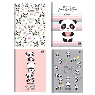 CADERNO PEQUENO  BROCHURA 1/4 80F PANDA/ MY FRIEND- SÃO DOMINGOS em Oferta na Shopee