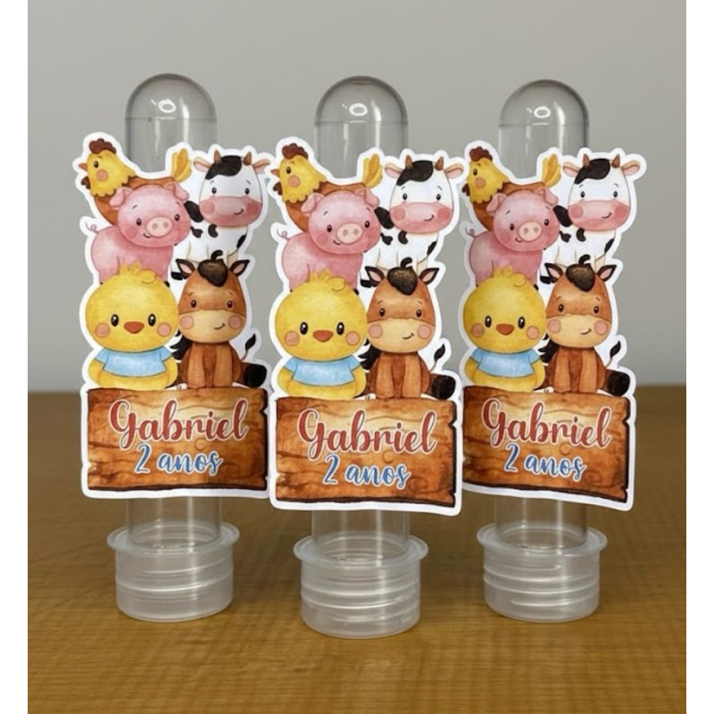 Aplique Para Tubetes Fazendinha Personalizado - Kit Festa Fazendinha - Lembrancinha Fazendinha - decoração Fazendinha