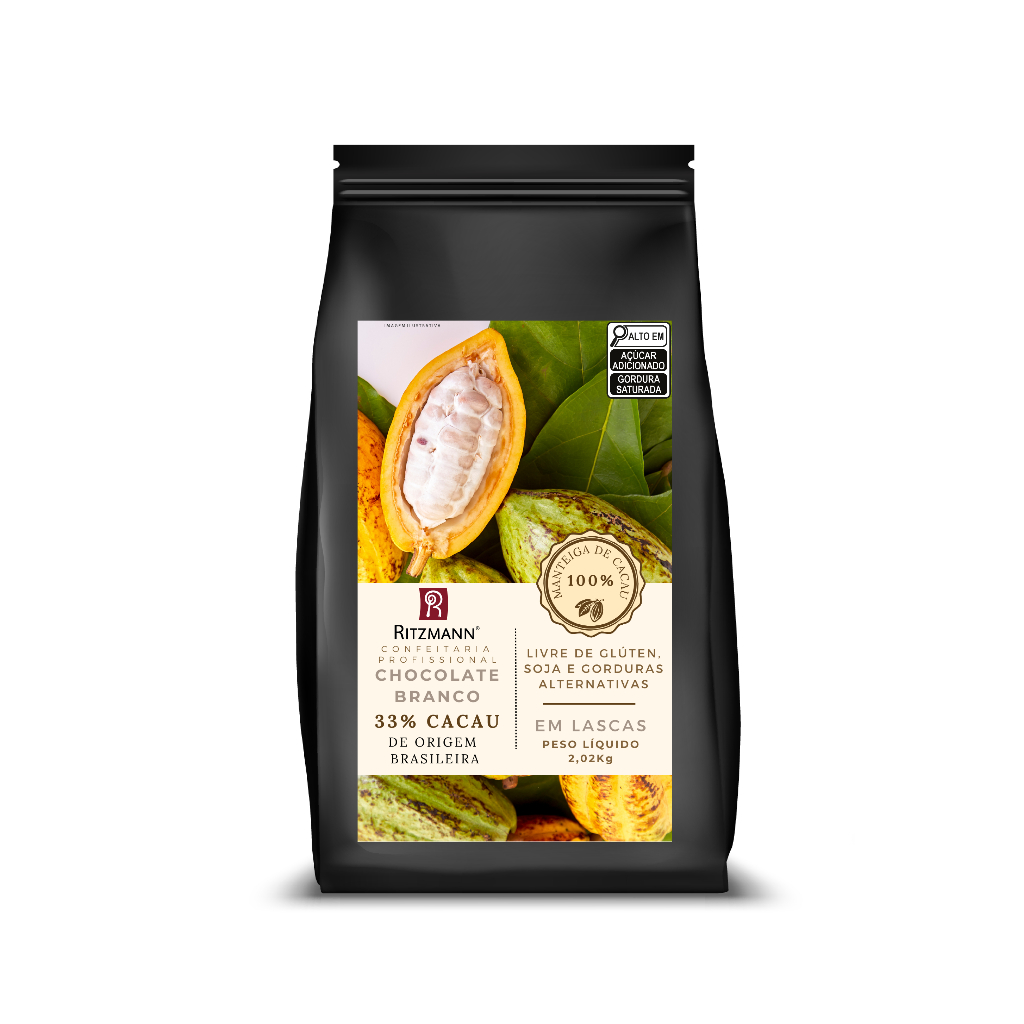 Chocolate Gourmet Branco 33% Cacau Ritzmann - 2,02 Kg